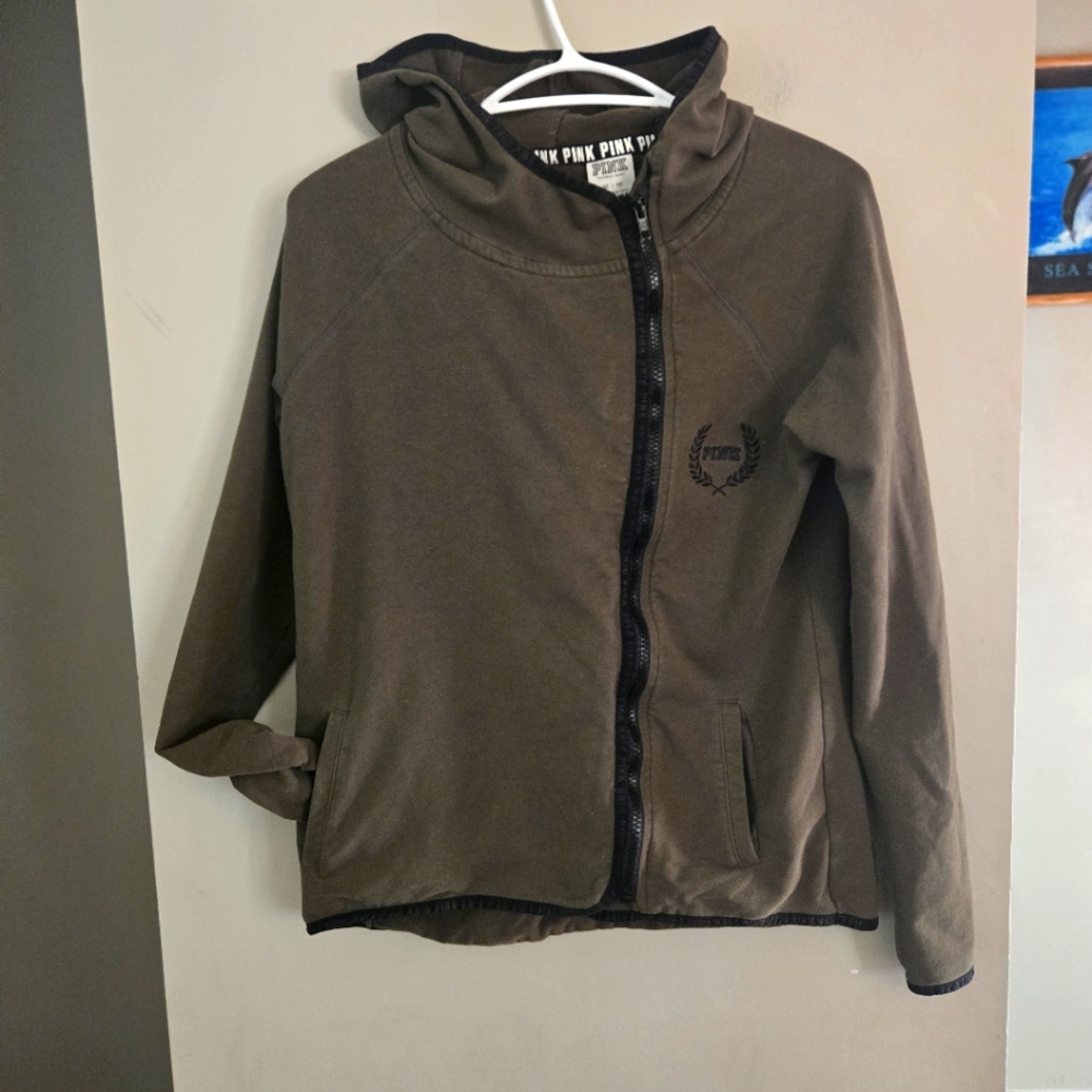 5 for $25 PINK Victoria Secret Sweater Zip Up Jacket X-small Hooded Top Women
